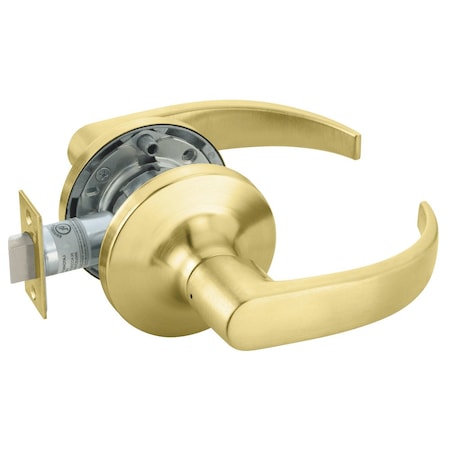 Yale Grade 1 Passage/Closet Latch Cylindrical Lock, Pacific Beach Lever, Non-Keyed, Satin Brass Finish PB5401LN 606